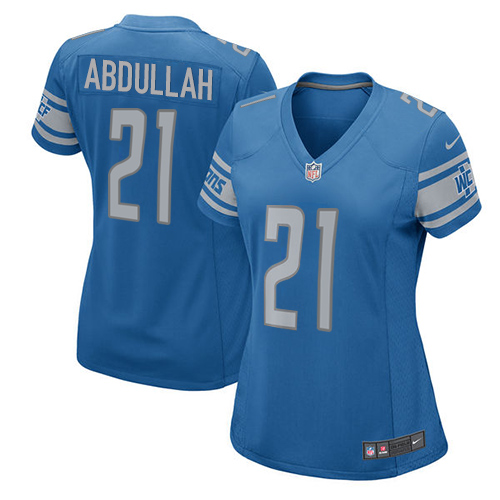 Nike Lions #21 Ameer Abdullah Light Blue Team Color Women's Stitched NFL Elite Jersey - Click Image to Close